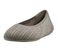 Skechers Women's Ballet Flat Cleo 2.0 Glitzy Daze, Taupe, 8