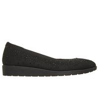 Skechers Women's Cleo Flex Wedge - Shimmer Muse in Black, Size 6 | Textile/Synthetic