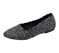Skechers Women's Cleo-Honeycomb Ballet Flat Black/Charcoal 9.5 M US