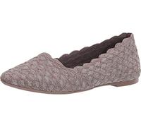 Skechers Women's Cleo - Honeycomb Closed Toe Ballet Flats, Brown Dark Taupe Flat Knit Dktp, 6.5 UK