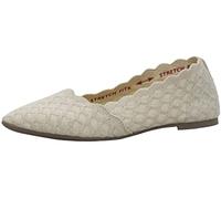 Skechers Women's Cleo-Scalloped Knit Skimmer Ballet Flat Natural 9