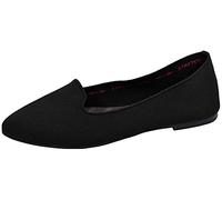 Skechers Women's Cleo-Sherlock-Engineered Knit Loafer Skimmer Ballet Flat, Black, 7 M US