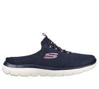 Skechers Women's Summits - Swift Step Shoes in Navy Blue/Hot Pink, Size 4 | Textile/Synthetic, Vegan, Machine Washable