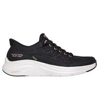 Skechers Women's Contour Foam Golden Hour Sneaker, Black Mesh/Duraleather/Leather/Rose Gold Trim, 5.5 UK
