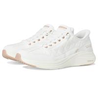 Skechers Women's Contour Foam Golden Hour Slip-On Sneakers, White Mesh/Duraleather/Leather/Rose Gold Trim, 2 UK