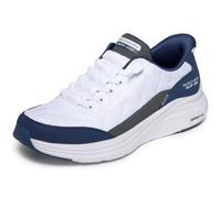 Skechers Women's Contour Foam Cozy Fit Hands Free Slip-ins Sneaker, White/Navy, 3.5 UK