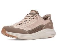 Skechers Women's Contour Foam Leopard Dream Slip-in Trainers, Brown Mesh Duraleather Leather Leopard Trim, 3.5 UK
