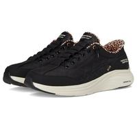 Skechers Women's Contour Foam Leopard Dream Trainers, Black, 4 UK