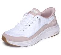 Skechers Women's Contour Foam Slip-On Sneakers, White Mesh/Lavender Duraleather/Leather/Trim, 6.5 UK