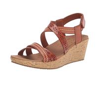 Skechers Women's Cork Wedge Sandal, Luggage, 9