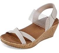 Skechers Women's Cork Wedge Sandal, Natural, 10