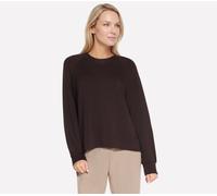 Skechers Women's Cosy Luxe Crewneck Top in Brown, Size 2XL | Rayon/Polyester/Spandex