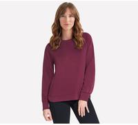 Skechers Women's Cosy Luxe Crewneck Top in Burgundy/Pink, Size 2XL | Rayon/Polyester/Spandex