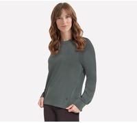 Skechers Women's Cosy Luxe Crewneck Top in Green/Black, Size 2XL | Rayon/Polyester/Spandex