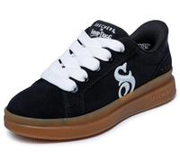 Skechers Women's Courtside Cali Girlz Sneaker, Black Suede/White Duraleather, 8 UK