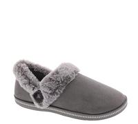Skechers Women's Cozy Campfire Fresh Toast Mule, Charcoal Microfiber/Faux Fur, 4.5 UK