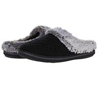 Skechers Women's Cozy Campfire Home Essential Slipper, Black Sweater Knit/Faux Fur, 4 UK