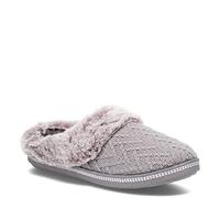 Skechers Women's Cozy Campfire Home Essential Slipper, Grey Sweater Knit/Faux Fur, 4 UK