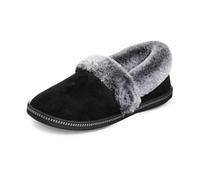 Skechers Women's Cozy Campfire - Team Toasty Low Top Slippers, Black Black Microfiber Suede Faux Fur Line Blk, 3 UK