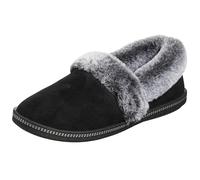 Skechers Women's Cozy Campfire - Team Toasty Low Top Slippers, Black Black Microfiber Suede Faux Fur Line Blk, 3.5 UK