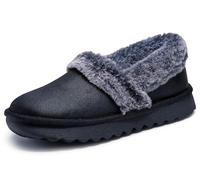 Skechers Women's Cozy Up Clogs and Mules, Black Microleather/Faux Fur, 7 UK