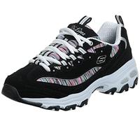 Skechers Womens d Lites Low Top Lace Up Fashion Sneakers, Black/Multi, Size 7.5 US / 5.5 UK US
