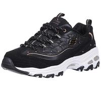 Skechers Women's D Lites Me Time, Black/Rose Gold, 5.5 Wide