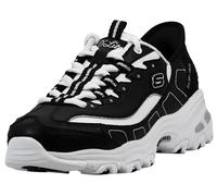 Skechers Women's D lites New Scene Hands Free Slip ins, Black/White/Silver, 11