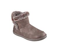 Skechers Womens Dark Taupe Mid Pull On Bootie Faux Fur Trim & Memory Foam Boots Dark Taupe