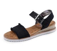 Skechers Women's Desert KISS Adobe Princess Sandal, Black Canvas, 6.5 UK