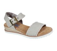 Skechers Women's Desert KISS Adobe Princess Sandal, Light Taupe Canvas, 4 UK