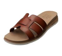 Skechers Women's DESERT KISS LOW Double H Strap Slide Chestnut Duraleather | Size: 4 Skechers Chestnut 4