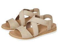 Skechers Women's BOBS Desert Kiss Low Sandals in Taupe, Size 5 | Textile/Synthetic, Vegan