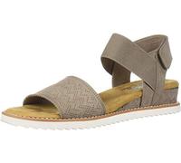 Skechers Women's Desert Kiss-Stretch Quarter Strap Sandal Flat, Taupe, 8 UK