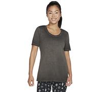 Skechers Women's Diamond Wash Hatha Tunic Tee, Black/White, M
