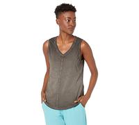 Women's Skechers W1TT128/BLK DIAMOND WASH HATHA V-NECK Womens Tank Bold Black - Size: LARGE