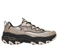 Skechers Women's D'Lite Max Sneaker in Taupe/Black, Size 6 | Synthetic/Textile