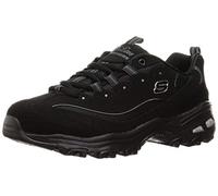 Skechers Women's D'Lites-Biggest Fan Sneakers, Black Trubuck Mesh Trim, 6.5 UK