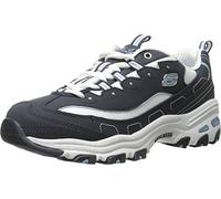 Skechers Women's D'lites-biggest Fan Trainers, Navy Trubuck/ White Mesh/ Carolina Blue Trim, 9 UK