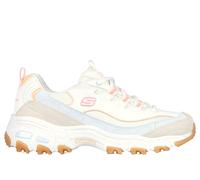 Skechers Women's D'Lites Bold Views, Natural Leather/Mesh/Multi Trim, 7 UK