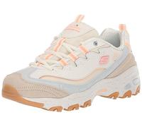 Skechers Women's D'Lites Bold Views, Natural Leather/Mesh/Multi Trim, 4.5 UK