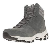 Skechers Women's D'lites - Chill Flurry Ankle boots, Grey Charcoal Suede Knit Ccl, 4 UK