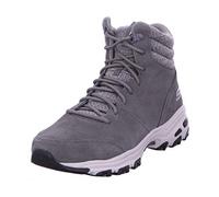 Skechers Women's D'lites - Chill Flurry Ankle boots, Grey Charcoal Suede Knit Ccl, 4 UK