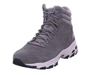 Skechers Women's D'lites - Chill Flurry Ankle boots, Grey Charcoal Suede Knit Ccl, 6.5 UK