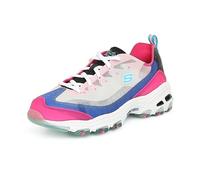 Skechers Women's D'lites Fresh Air Sneaker, Blue Synthetic Hot Pink Mesh Trim, 6 UK