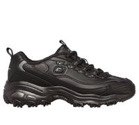 Skechers Women's D'Lites - Fresh Start Sneaker in Black, Size 5.5 | Leather/Synthetic/Textile