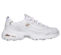 Skechers Women's D'Lites - Fresh Start Sneaker in White/Rose Gold, Size 5 | Leather/Synthetic/Textile
