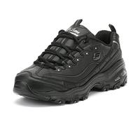 Skechers D'LITES - FRESH START, Women's Low-Top Trainers, Black (Black Leather/Mesh/Charcoal Trim #Yellow Bbk), 6 UK (39 EU)