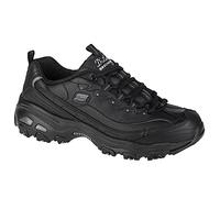 Skechers Women's D'lites - Fresh Start Trainers, Black Black Leather Mesh Charcoal Trim Yellow Bbk, 6.5 UK