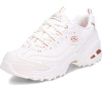 Skechers Women's D'Lites Fresh Start Trainers, White Leather/Duraleather/Rose Gold Trim, 2 UK